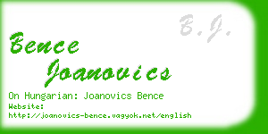 bence joanovics business card